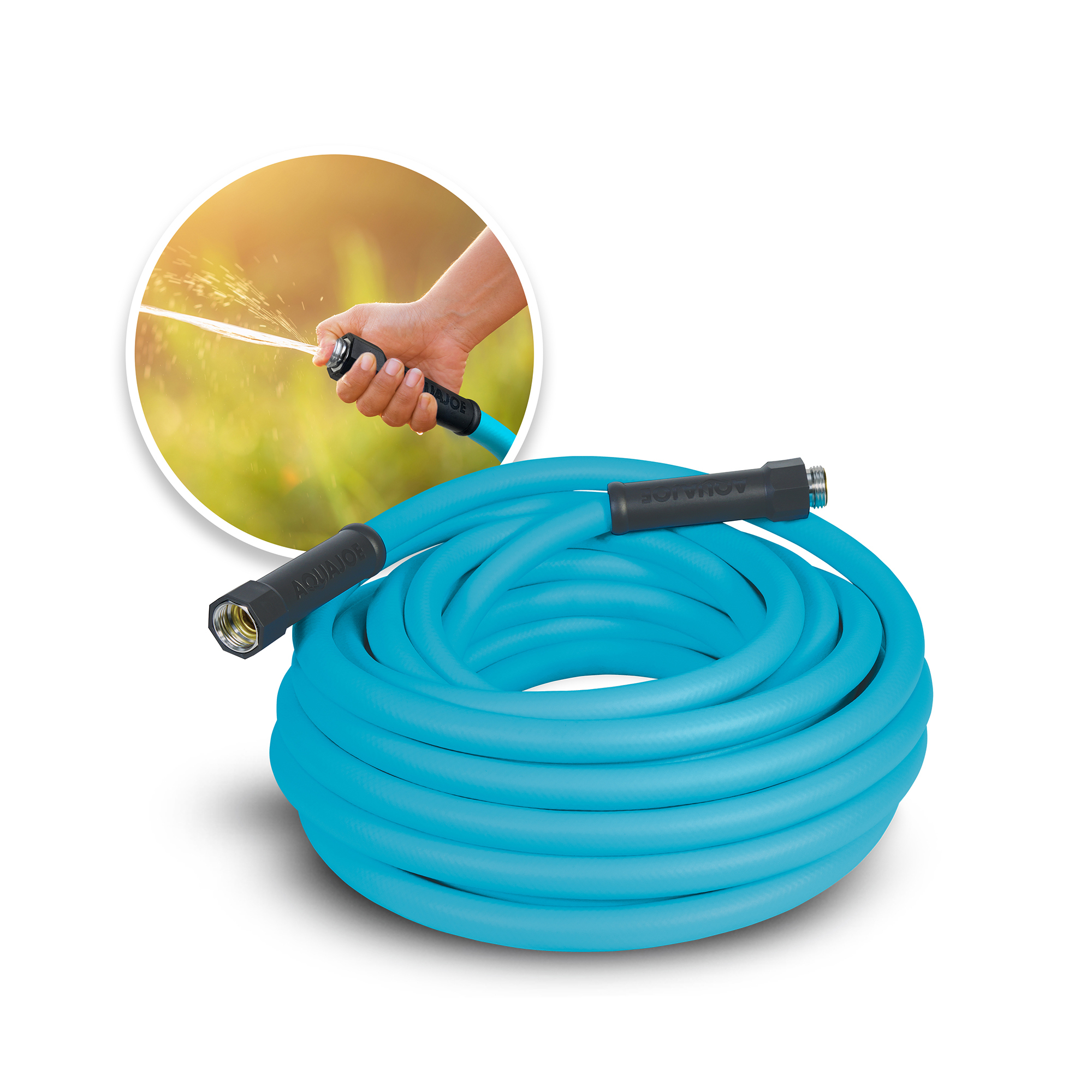 AquaJoe Hybrid FLEX Garden Hose, 5/8in. x 50ft., 500 PSI, Professional, Model# AJPGH50-PRO